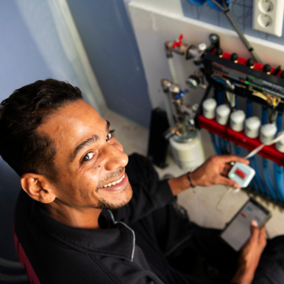 Installatie op de bouwplaats