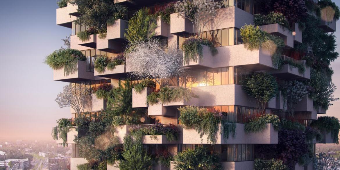 Groene Trudo Toren te Eindhoven